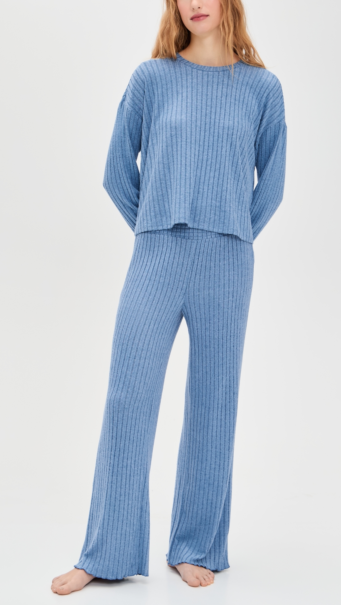 Daydream Rib Long Sleeve Tee Oceanic Blue