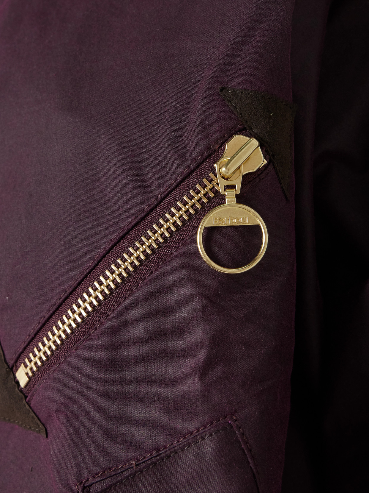 Arlene Corduroy-trimmed Waxed-cotton Jacket - Burgundy