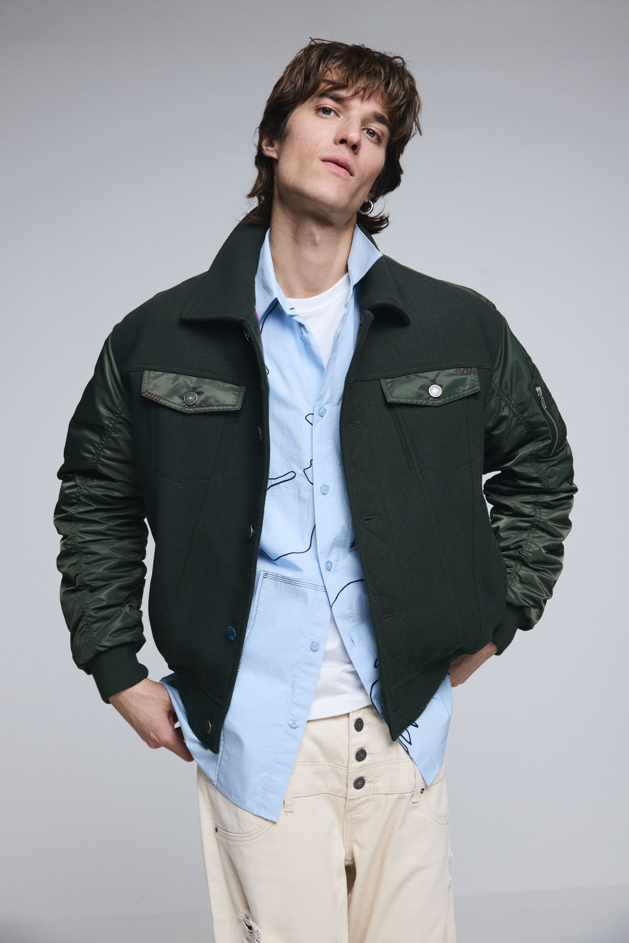 Bomber jacket fabric