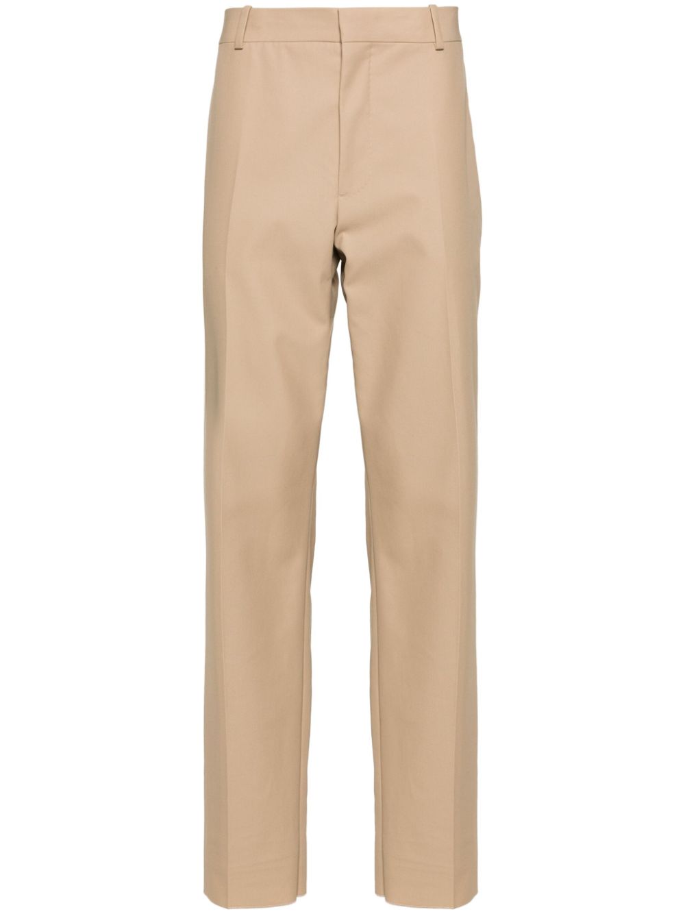 Mid-rise twill-weave tailored trousers - Neutrals