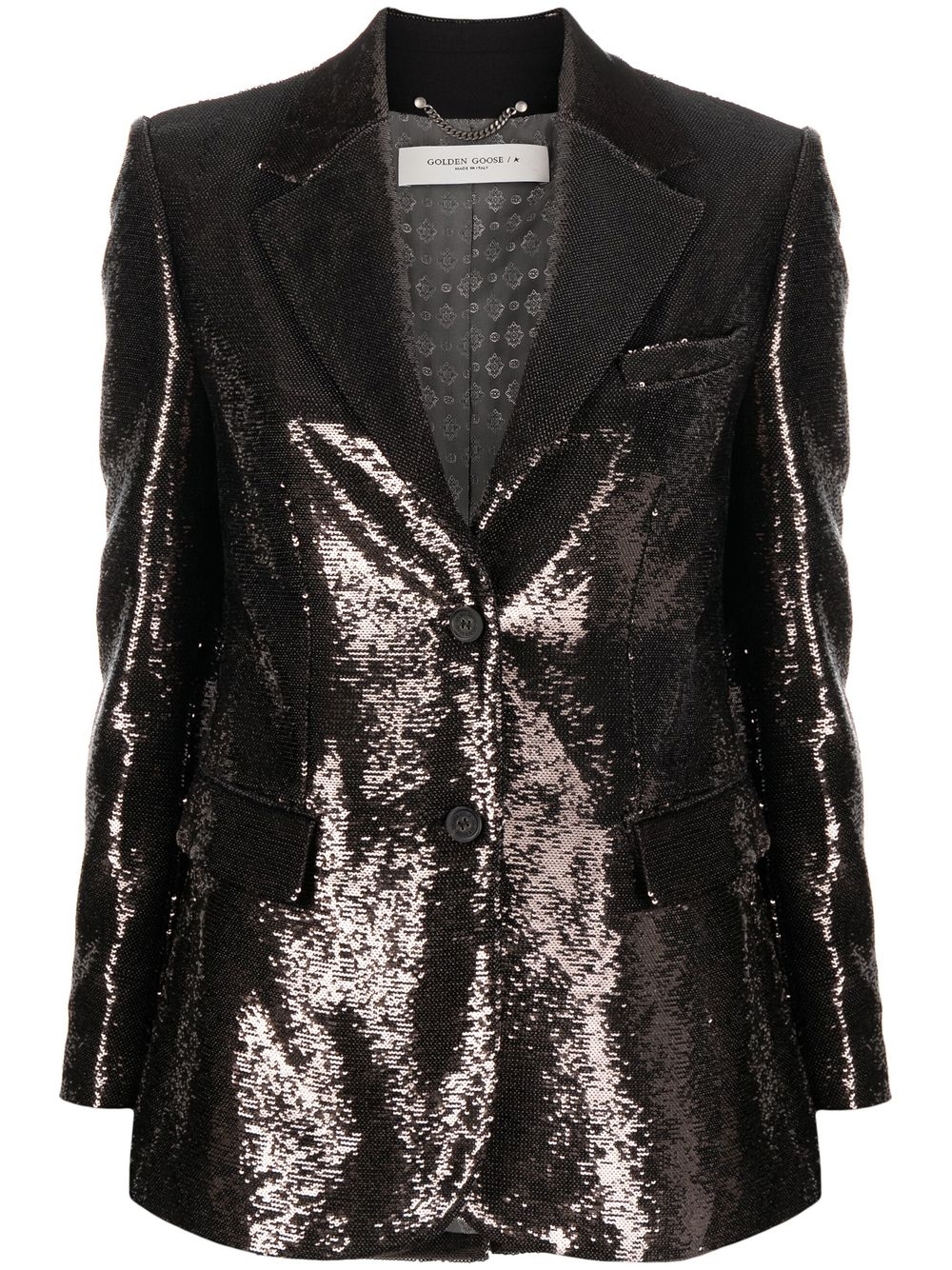 Sequin single-breasted blazer - Grey