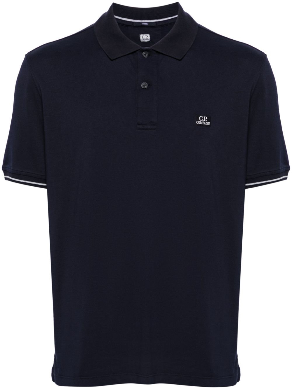 Logo-patch piqué polo shirt - Blue