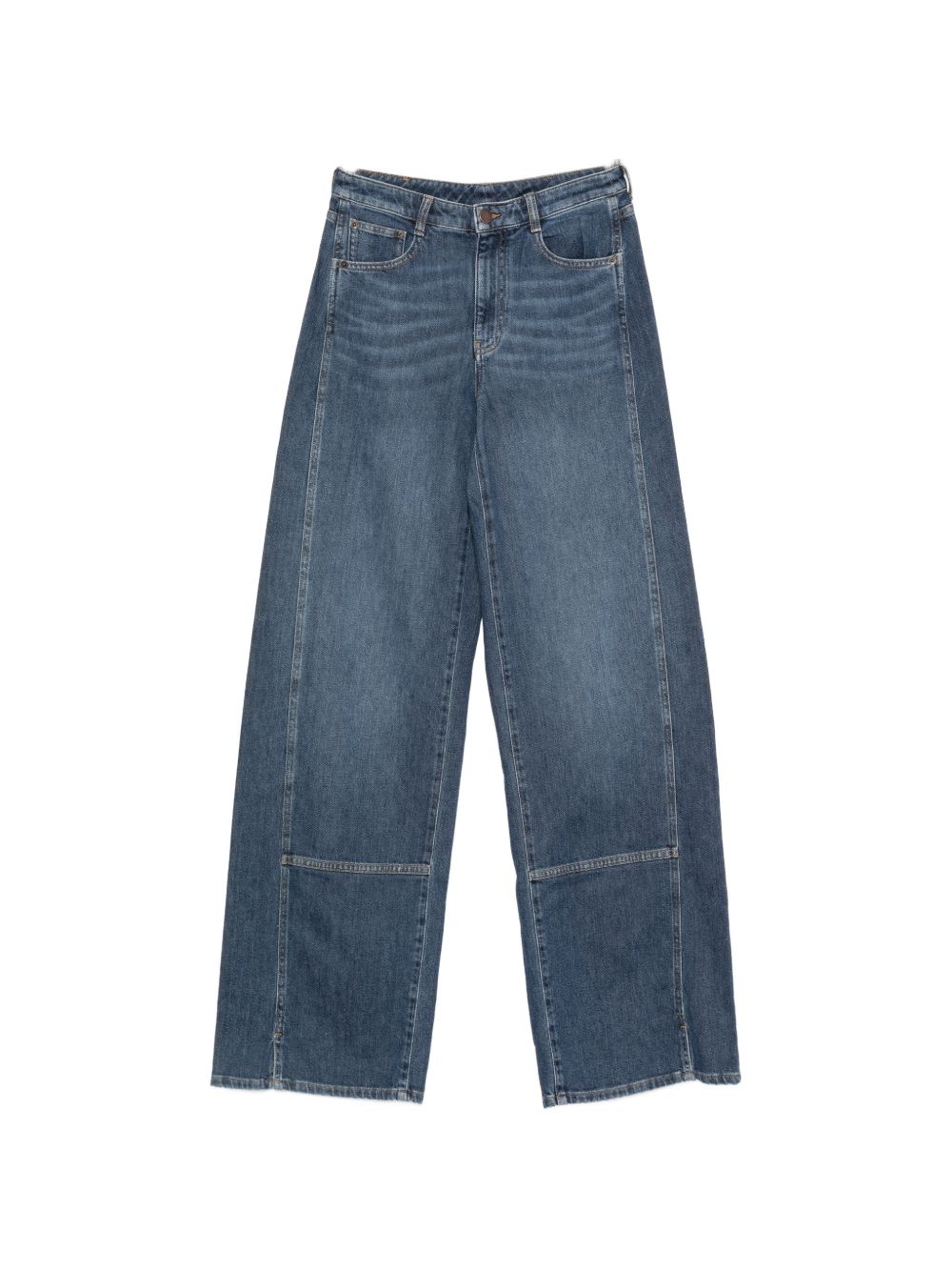 Wide-Leg Denim Jeans — Navy