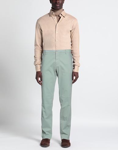 Em's Man Pants Light green Size 42 Cotton, Elastane