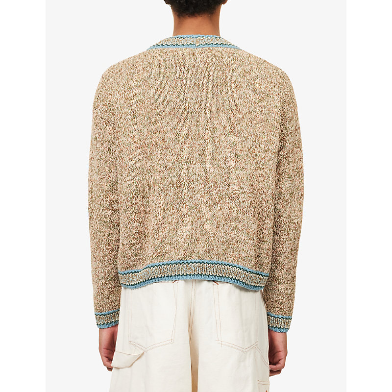 Mens Bulb V-Neck Cotton Knitted Cardigan