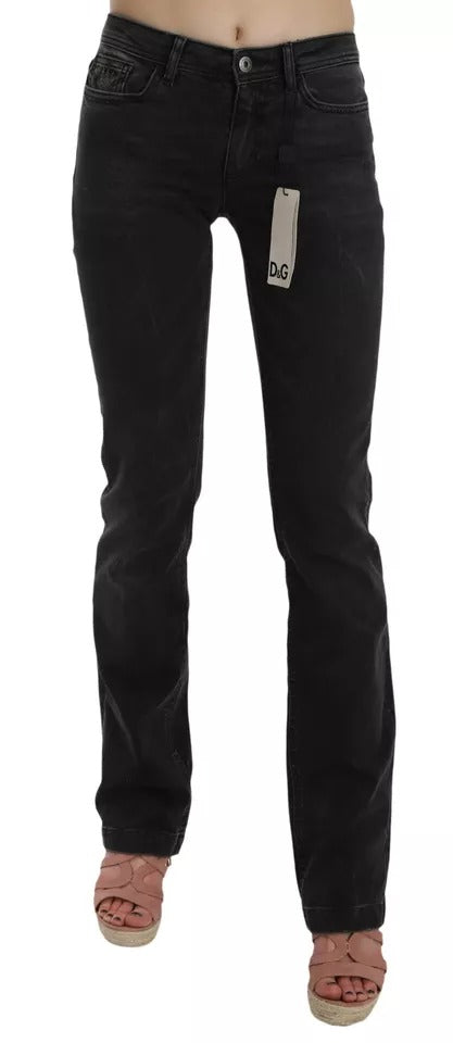 Slim Fit Cotton Jeans — Black