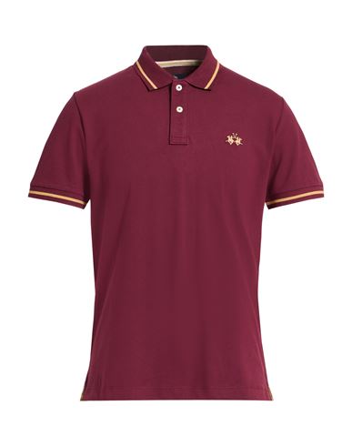 Man Polo shirt Burgundy Size XXL Cotton, Elastane