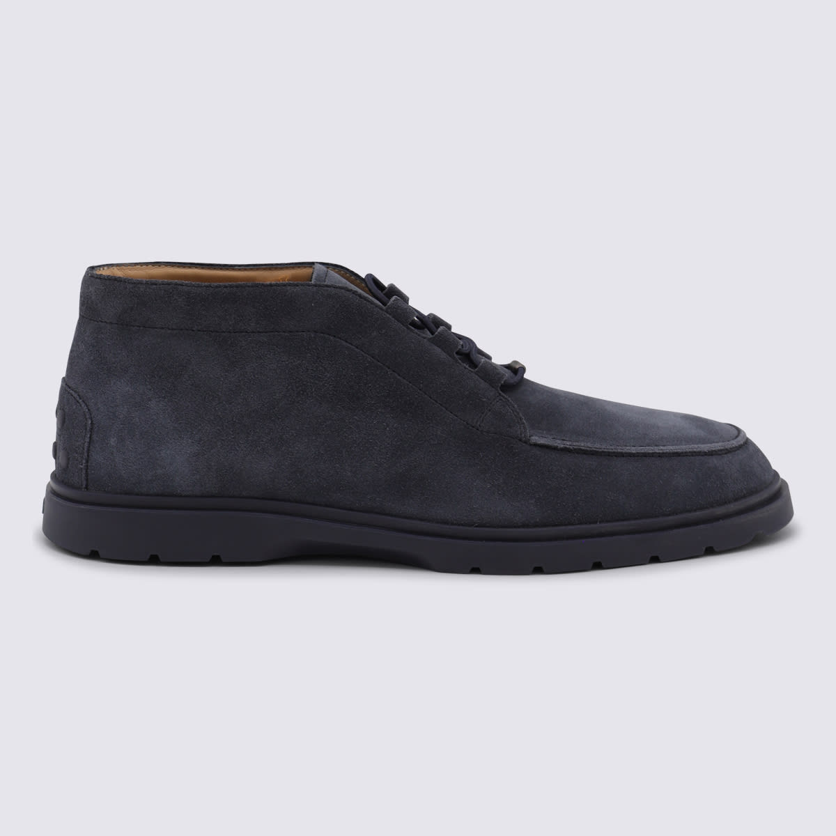 Navy Blue Suede Boots