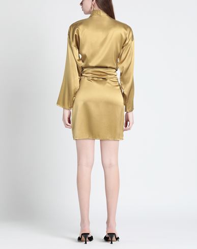 Woman Mini dress Sage green Size M Silk, Elastane