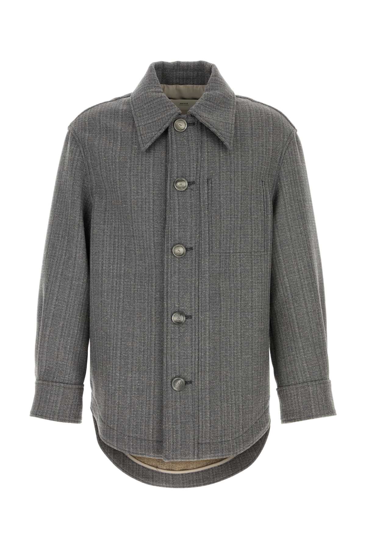 Virgin Wool Blend Jacket — Gray
