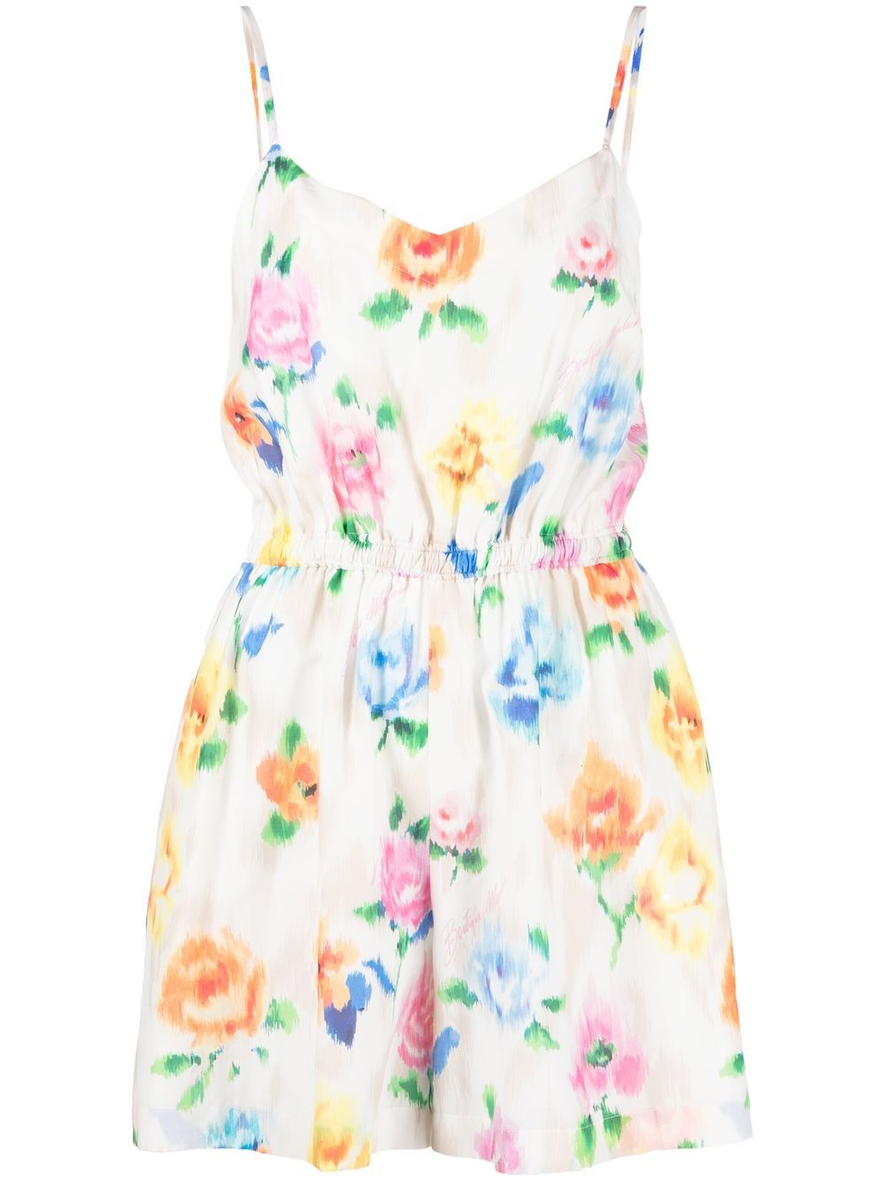 Floral-print sleeveless mini dress - White