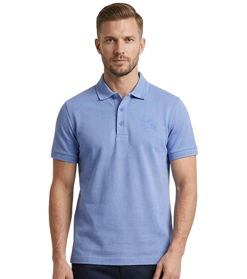 Cerulean Blue Piquet Polo Shirt