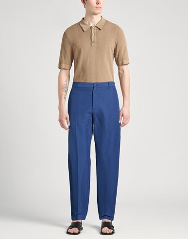 Man Pants Blue Size 34 Cotton, Linen