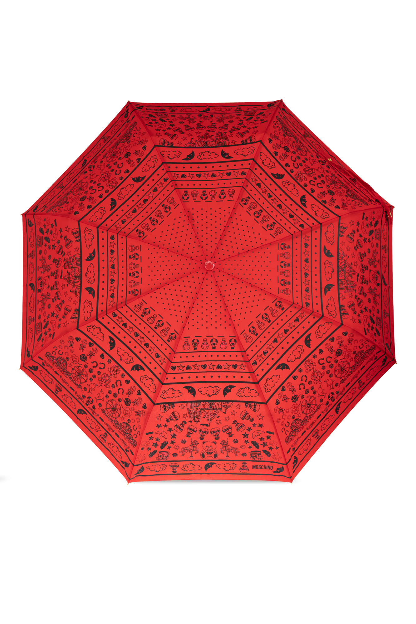 Folding Umbrella With Logo, Unisex, Red