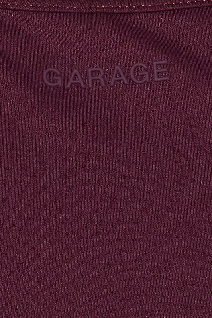 Active Open Back T-Shirt - Burgundy - Women Clothing