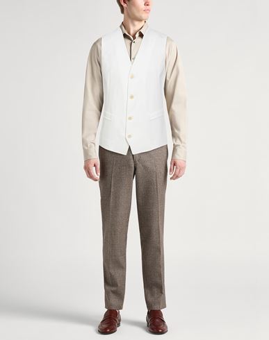 Man Tailored Vest White Size 38 Cotton, Polyamide, Elastane