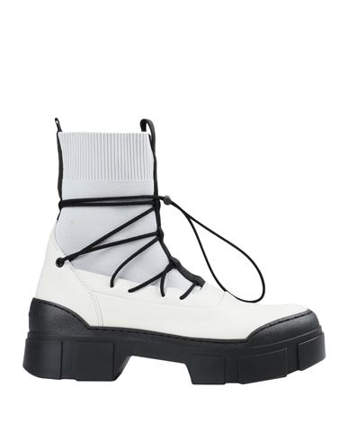 Vic Matiē Woman Ankle boots Light grey Size 9.5 Soft Leather, Textile fibers