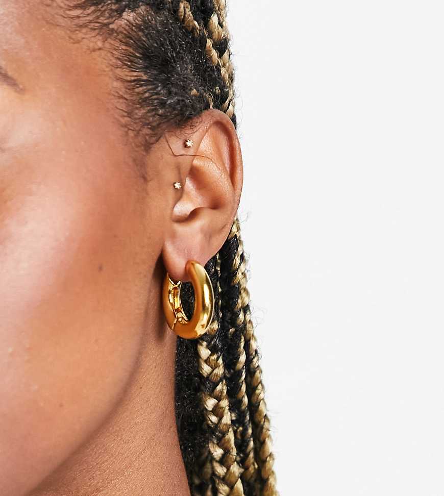 ASOS DESIGN 14k gold plated 20mm hinge hoop earrings