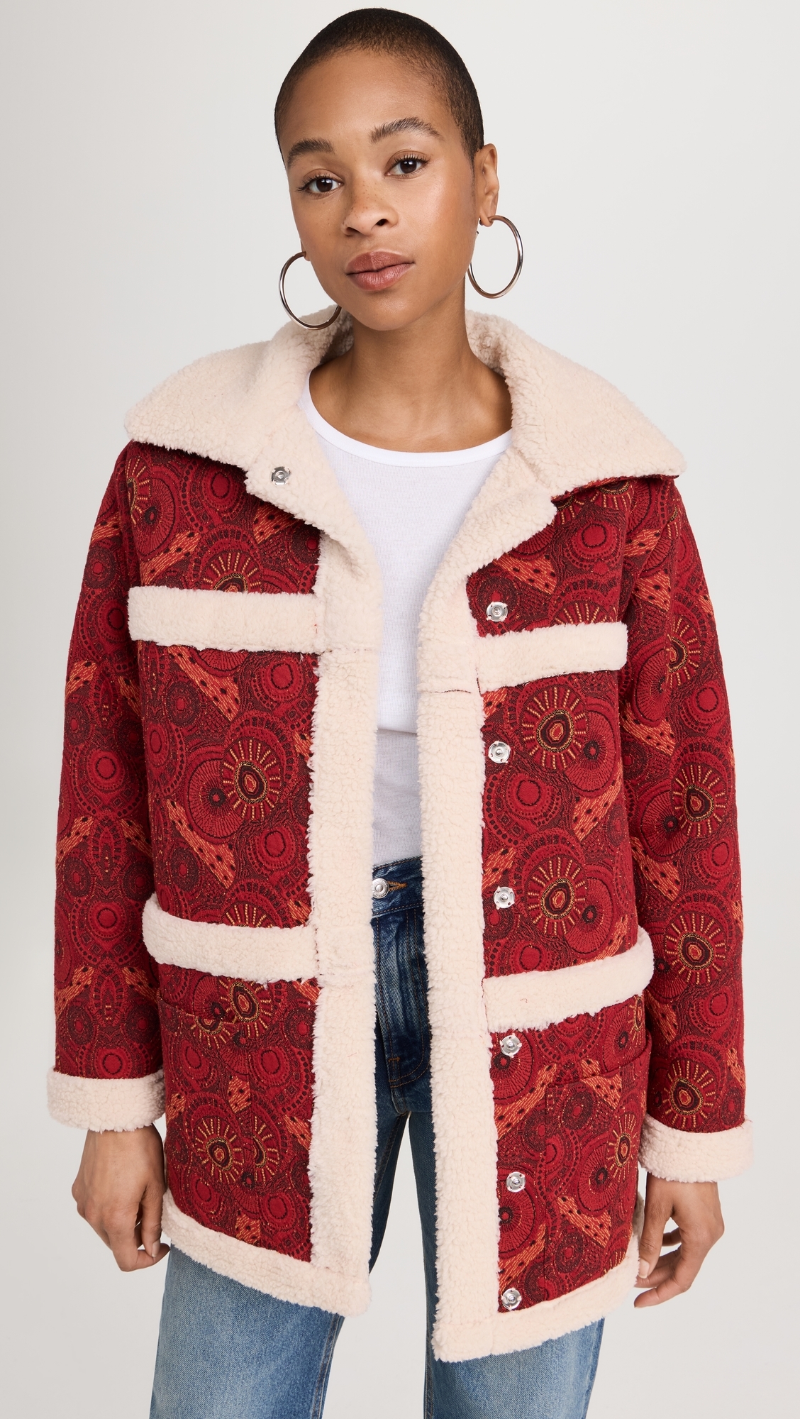 Maputo Coat Red & Cream