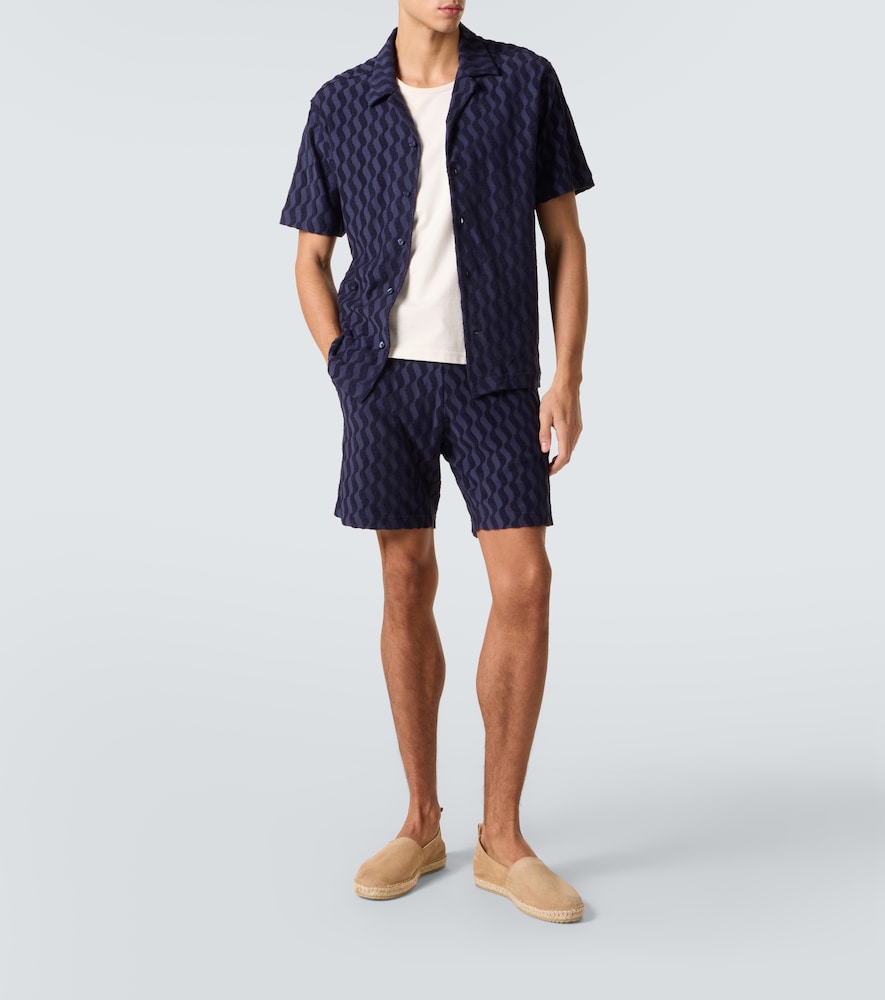 Roberto cotton-blend terry cuban shirt