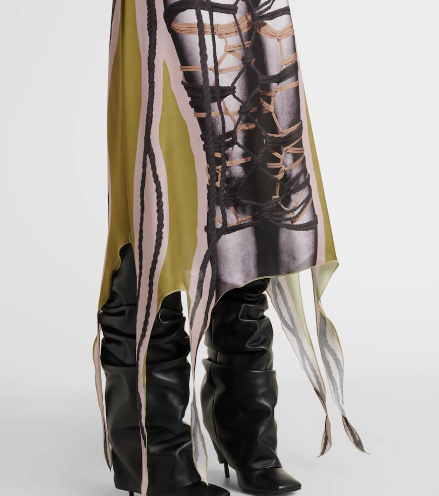 Bondage printed midi dress