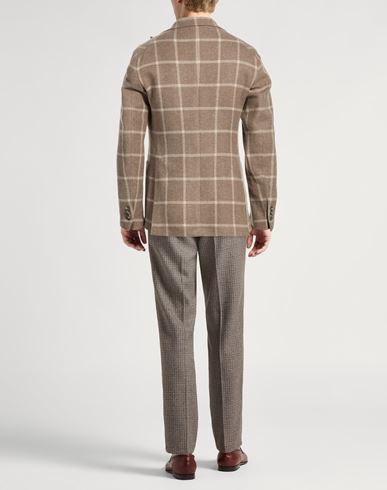 Man Blazer Khaki Size 40 Virgin Wool, Polyamide
