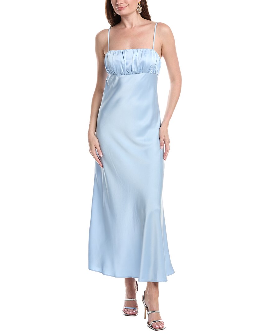 By Shelli Segal Shirred Satin Slip Dress