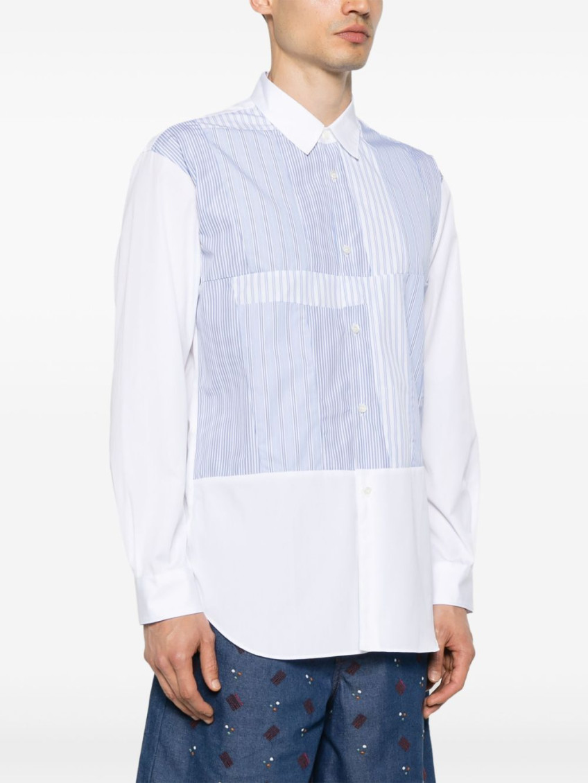 White Long Sleeve Striped Shirt