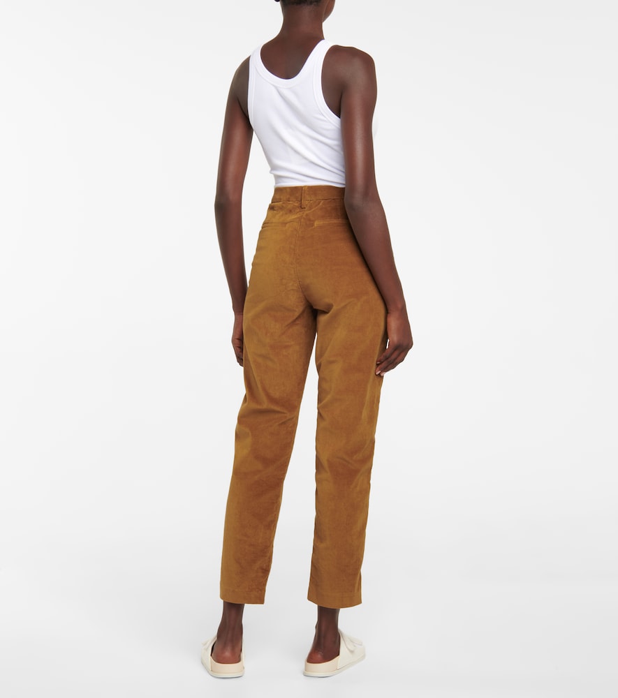 7 For All Mankind High-rise cotton-blend velvet pants