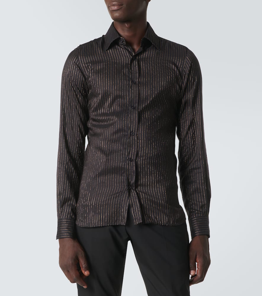 Pinstripe silk shirt