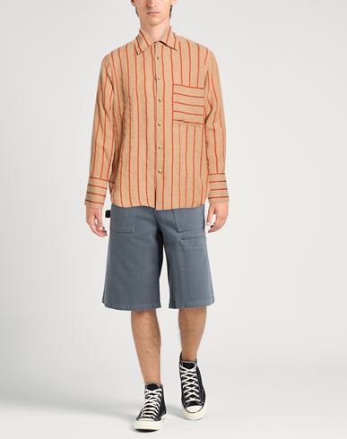 Man Shirt Camel Size S Linen, Polyester
