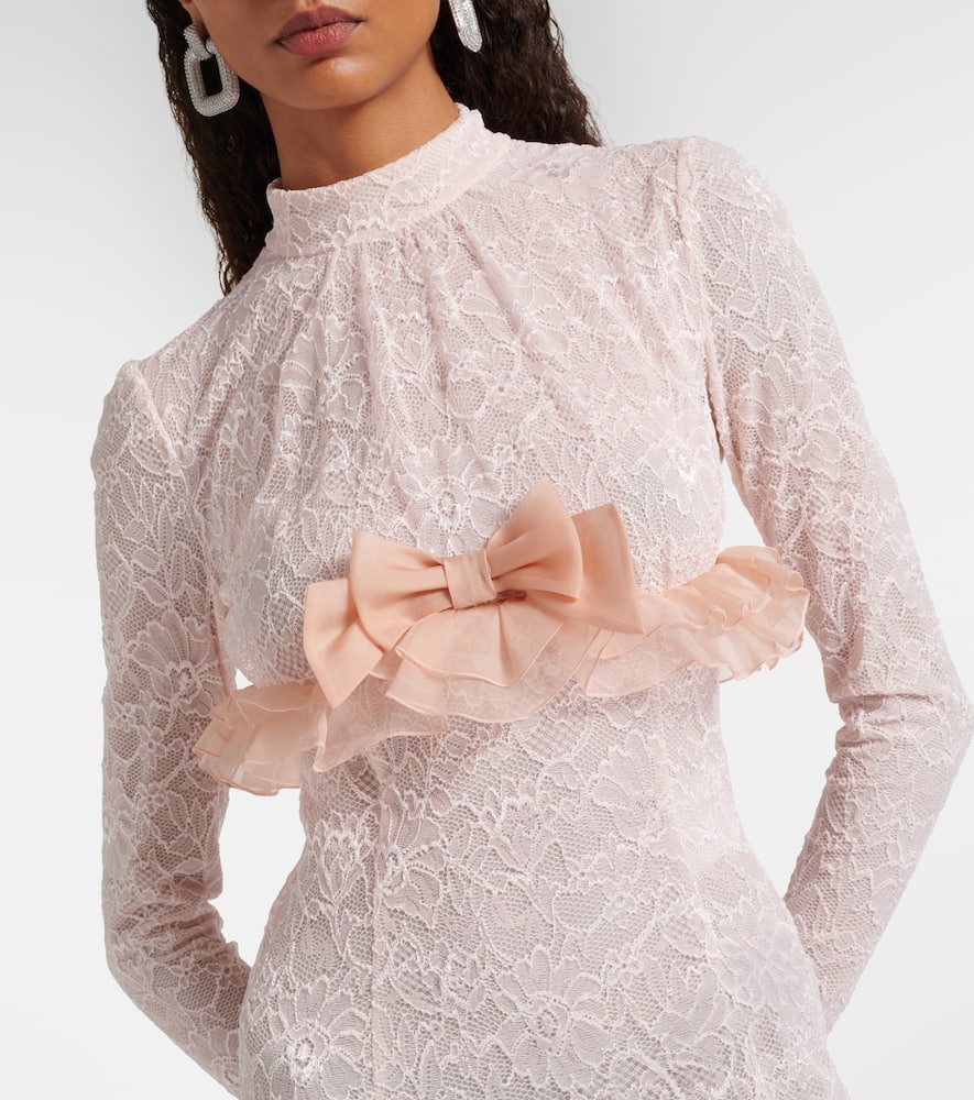Bow-detail lace gown
