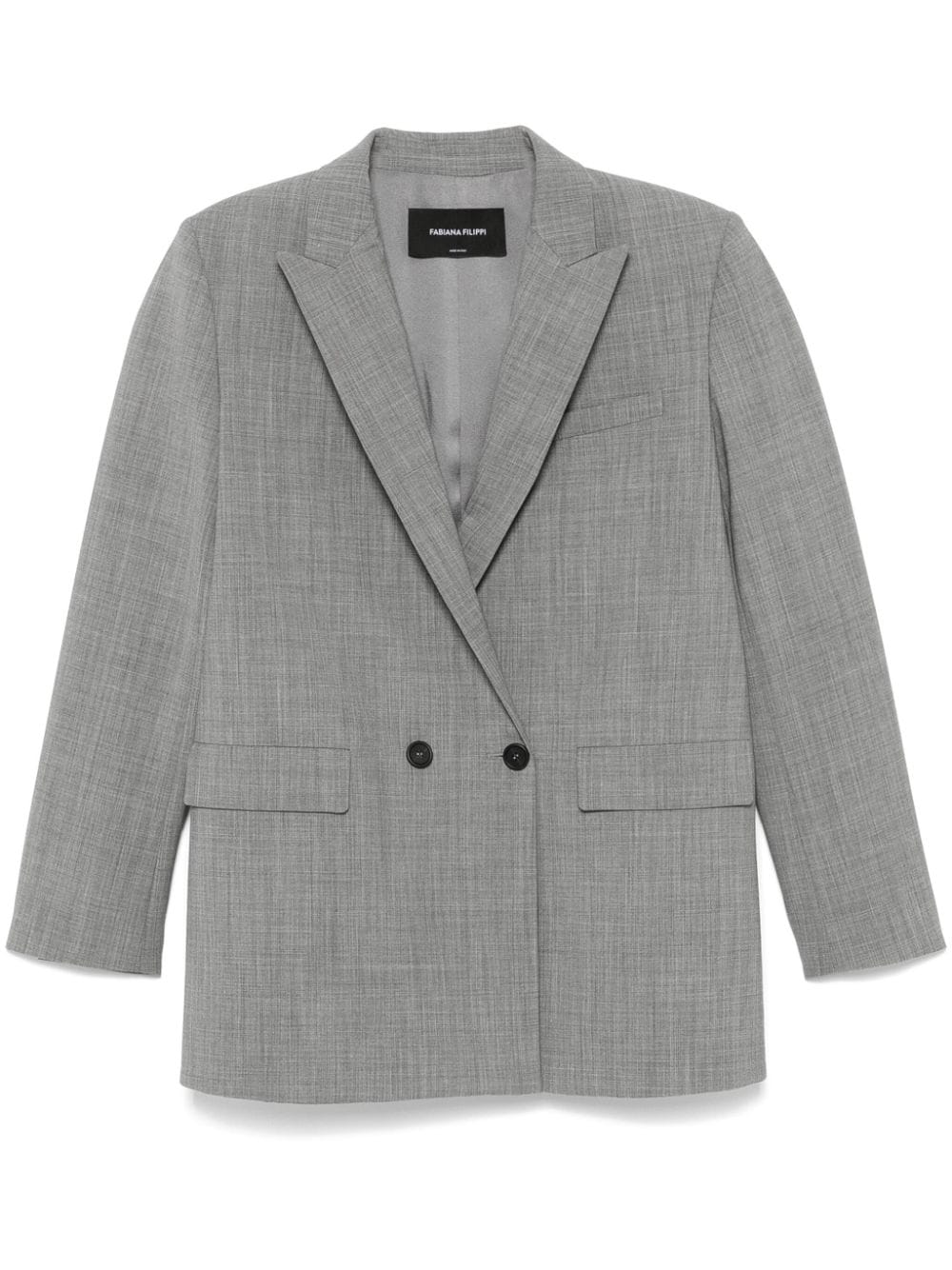 Double-Breasted Virgin Wool Blazer — grey