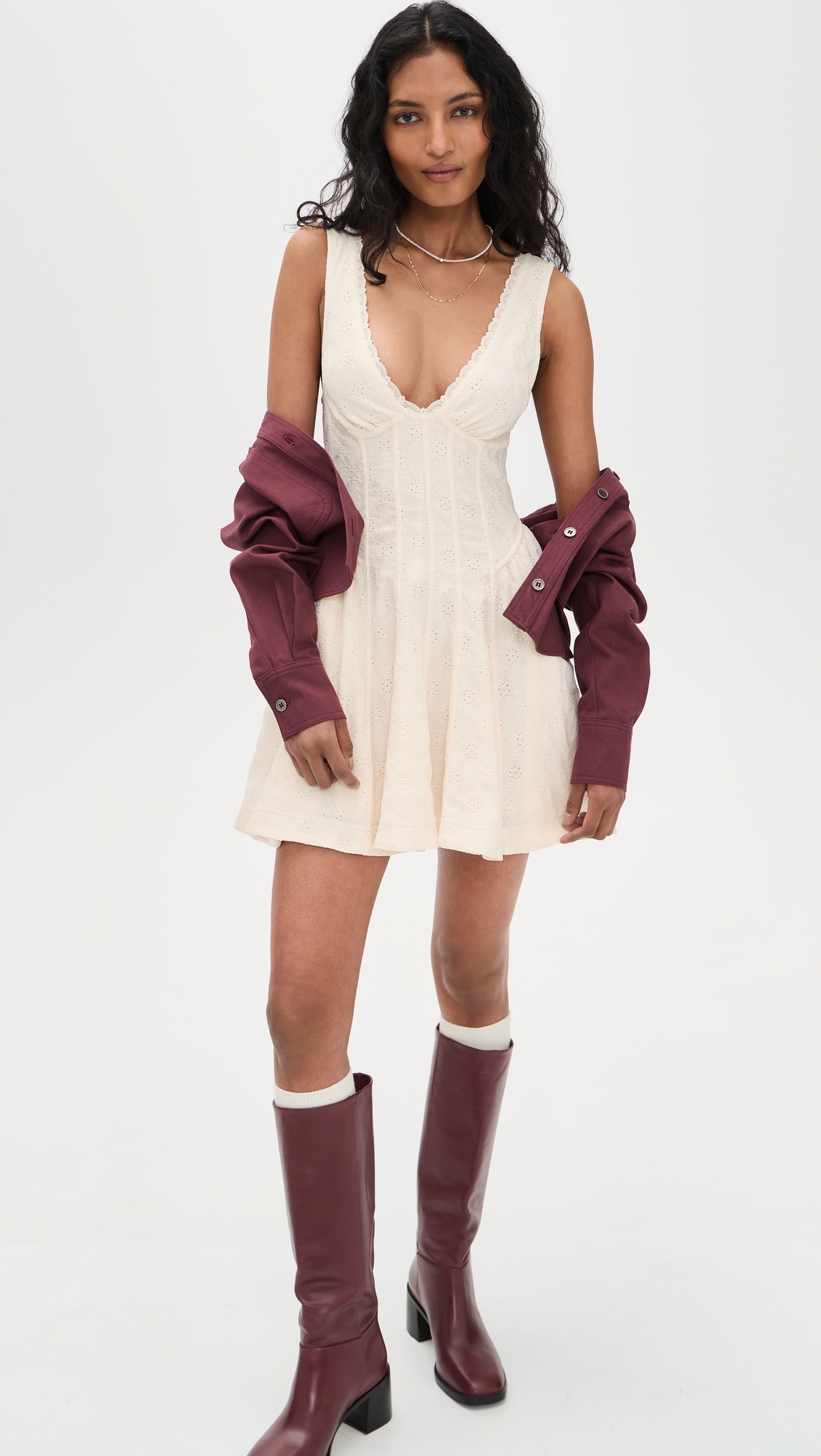 Can't Help It Mini Dress Champagne Sugar Comb