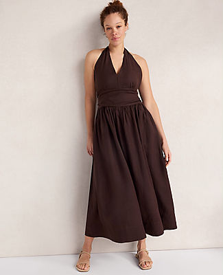 Ann Taylor Haven Well Within Linen Halter Maxi Dress