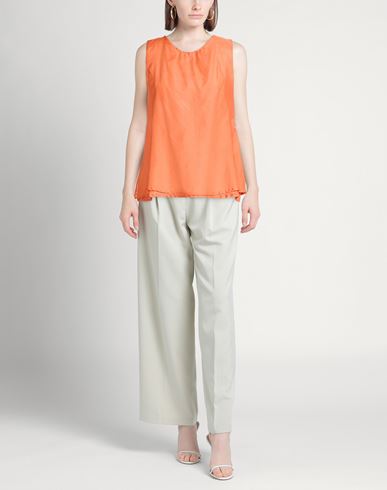 Woman Top Orange Size 8 Cotton, Silk