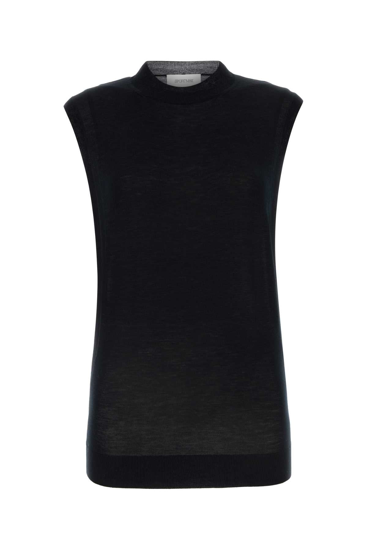 Wool Silk Sweater — Black