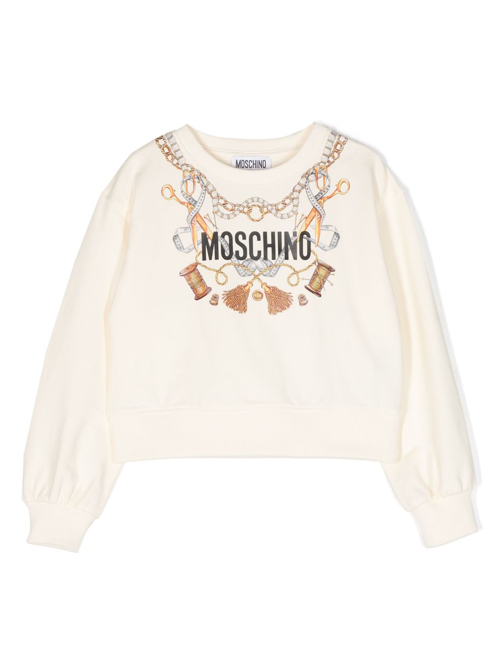 Logo-print cotton sweatshirt - Neutrals
