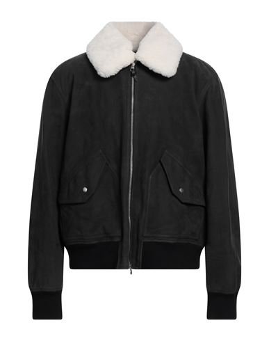Man Jacket Black Size S Calfskin, Shearling, Merino Wool, Polyamide, Elastane