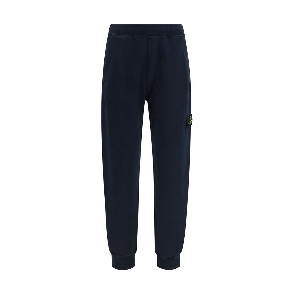 Cotton Logo Patch Joggers — Navy