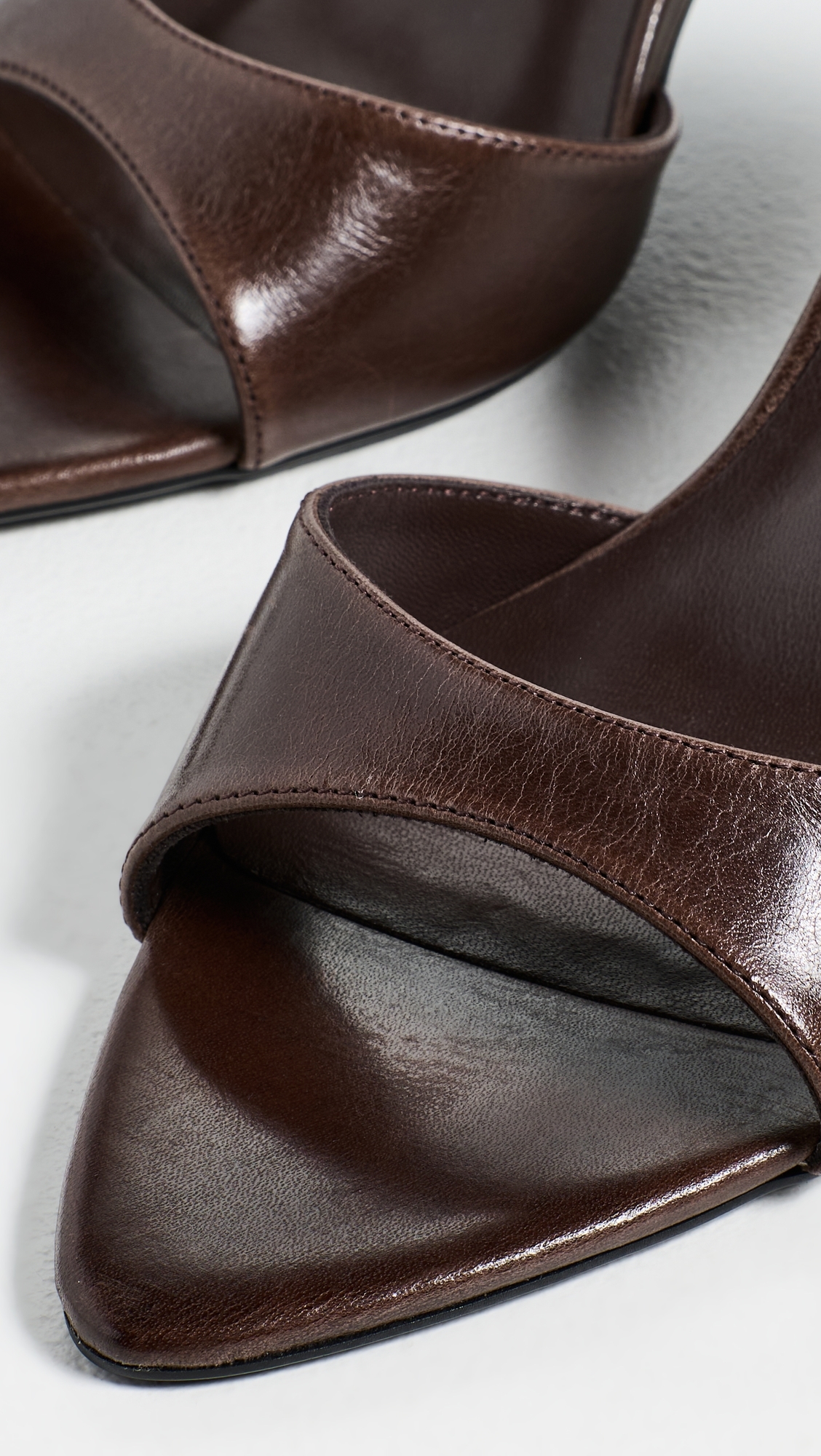 Hallie Heeled Mules Choc Vintage
