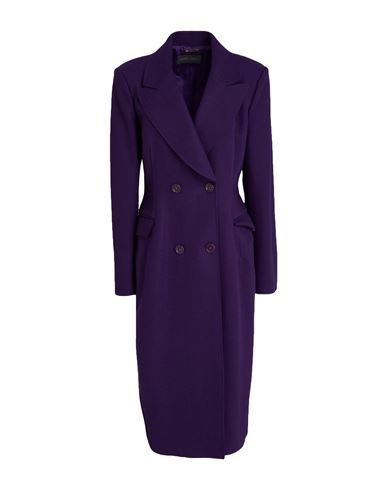 Woman Coat Purple Size 6 Wool, Polyamide