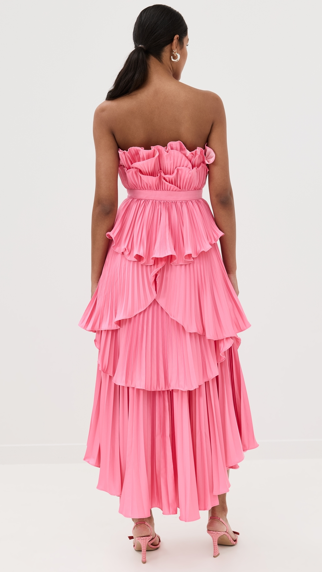 Judah Scallop Pleated Dress Calla Lily