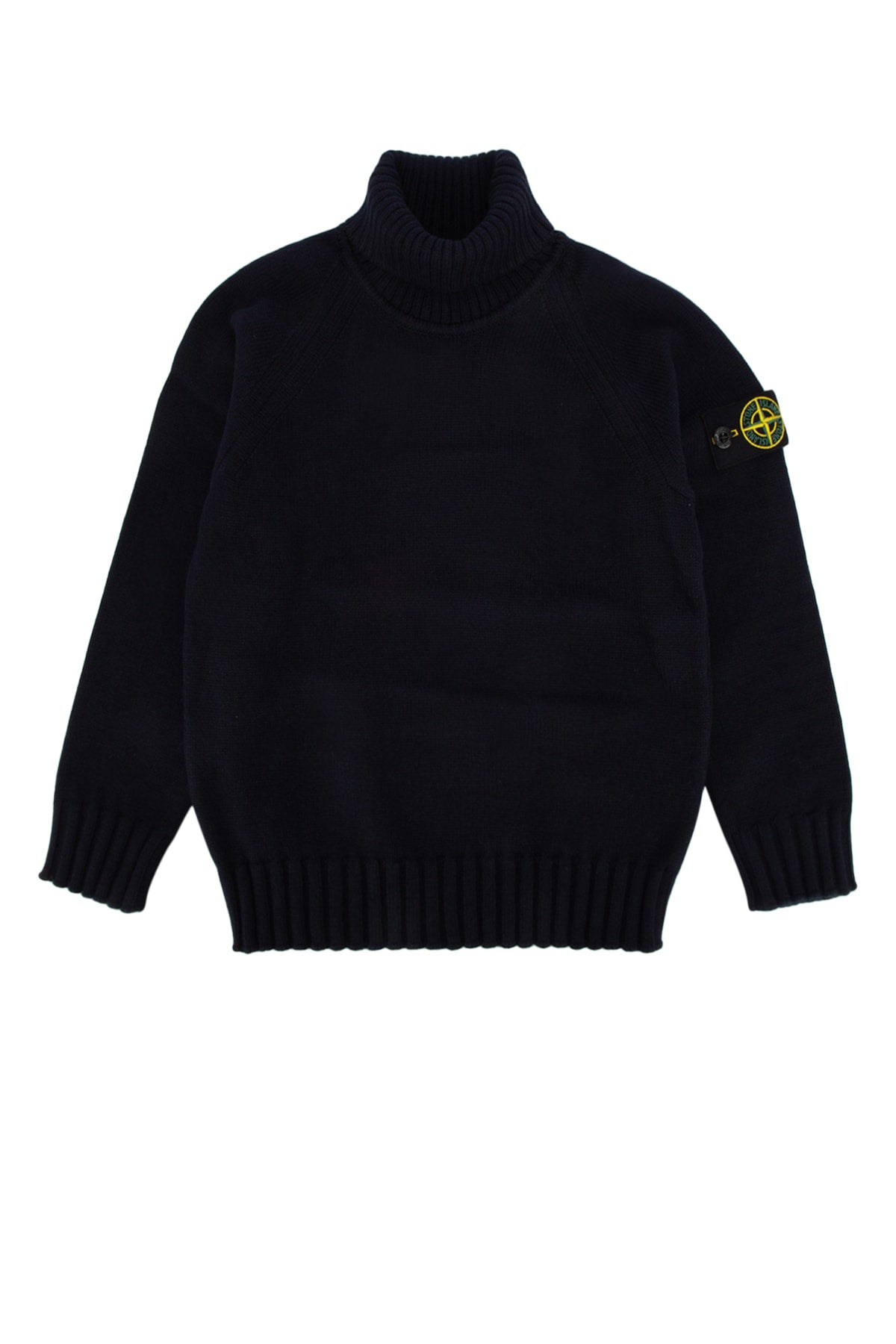Logo-Patched Crewneck Sweater — Navy