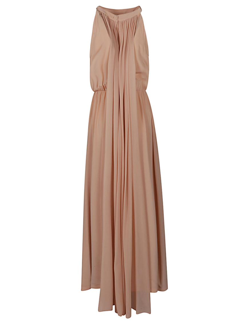 Beige Silk Long Dress