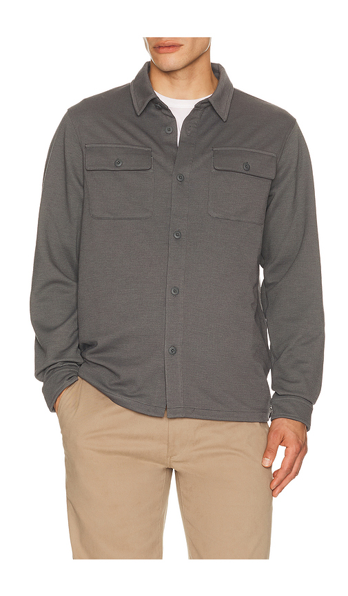 Vuori Waffle Shirt Jacket in Grey