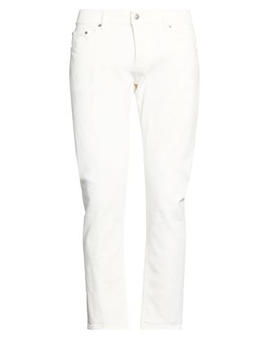 Man Jeans White Size 30 Cotton, Elastolefin