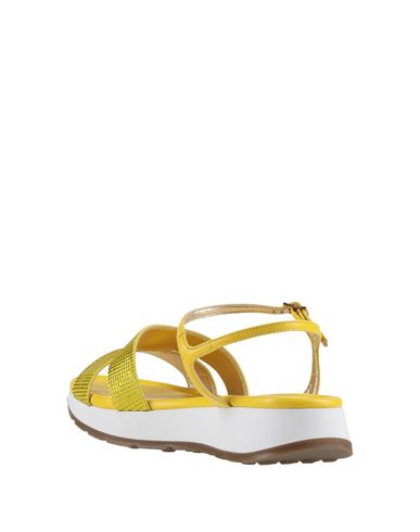 Woman Sandals Yellow Size 6 Leather