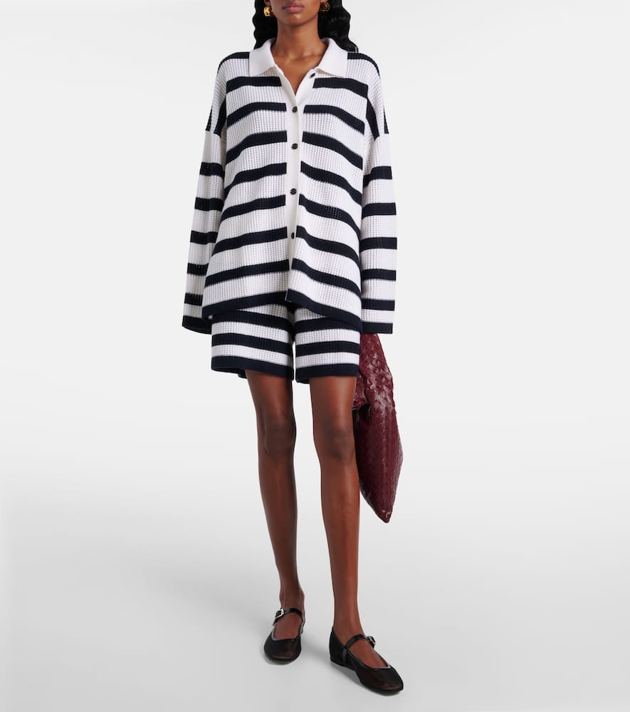 Striped cashmere shorts