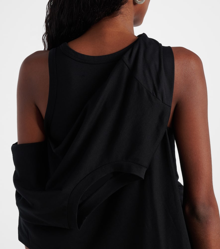 Layered cotton-blend jersey maxi dress